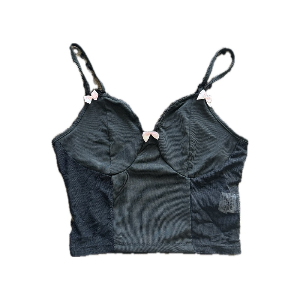 Black Camisole with Pink Bows
